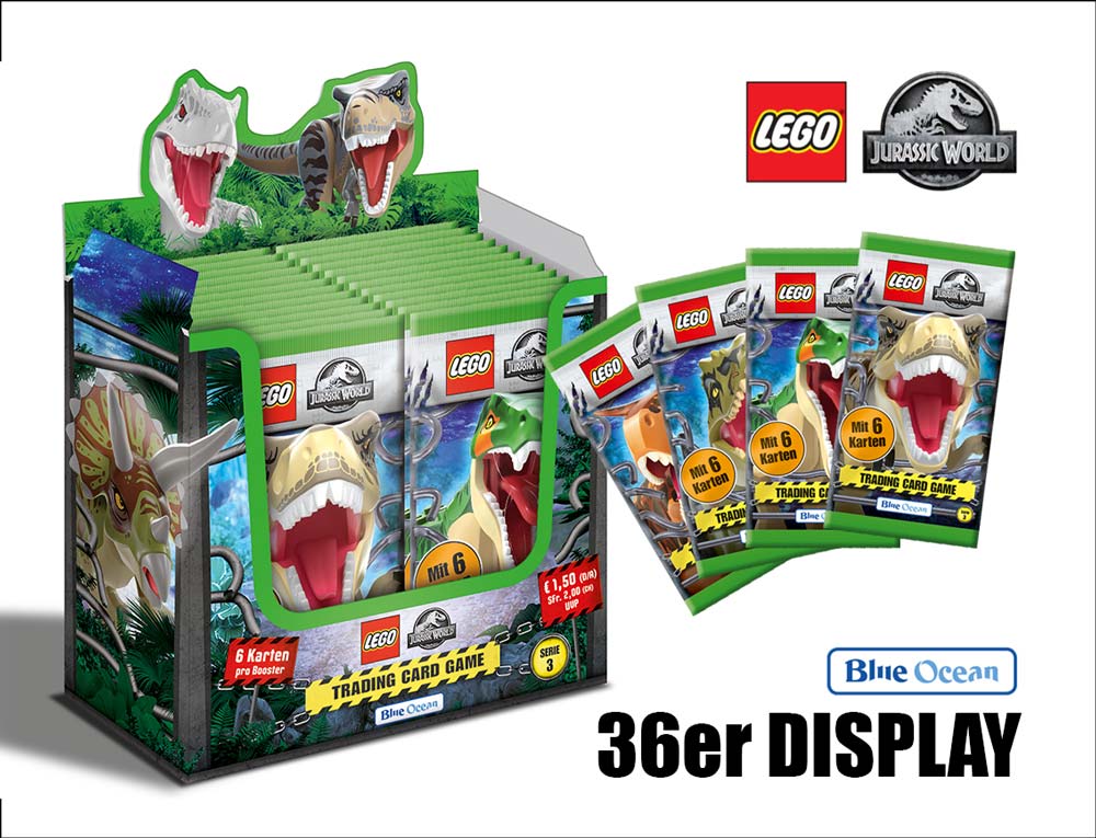 LEGO Jurassic World samlarkort Serie 3 – Display med 36 paket