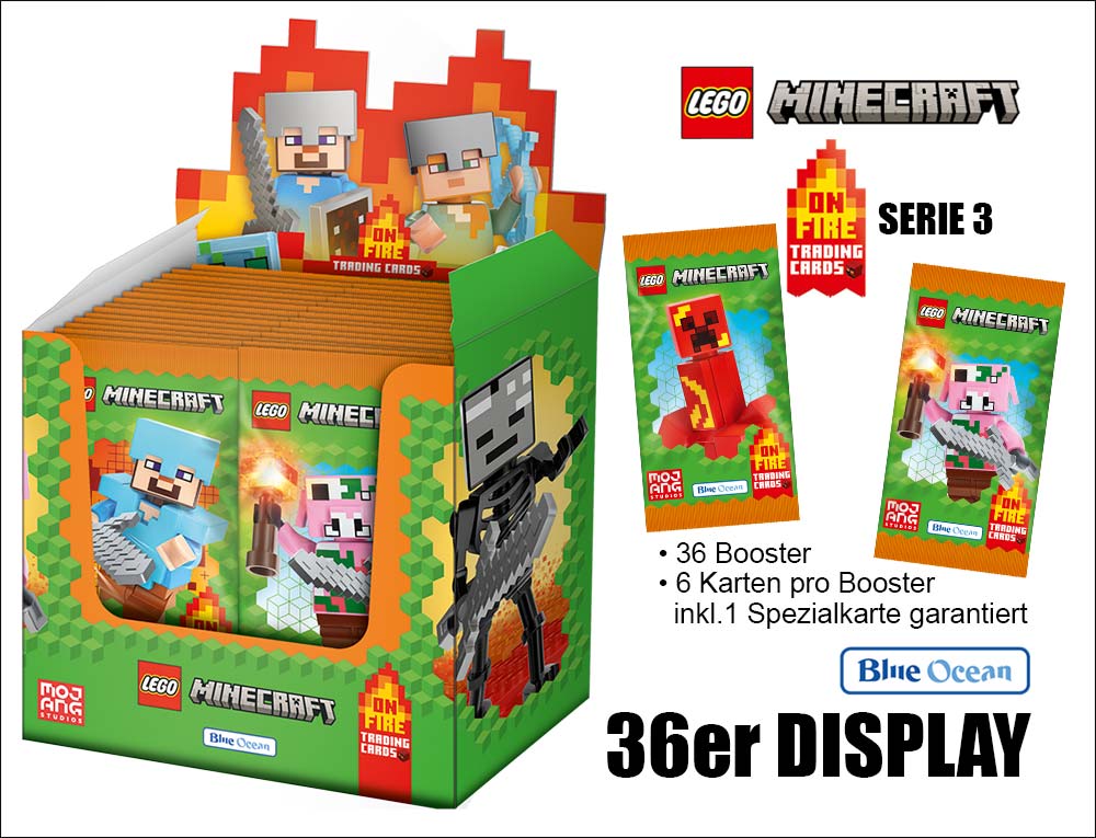 LEGO Minecraft On Fire Trading Cards Serie 3 – Display (36 paket)
