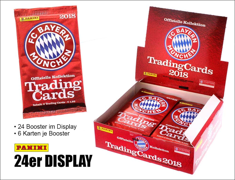 Panini FC Bayern München 2017/2018 Trading Cards – Display med 24 boosterpaket (tyska)