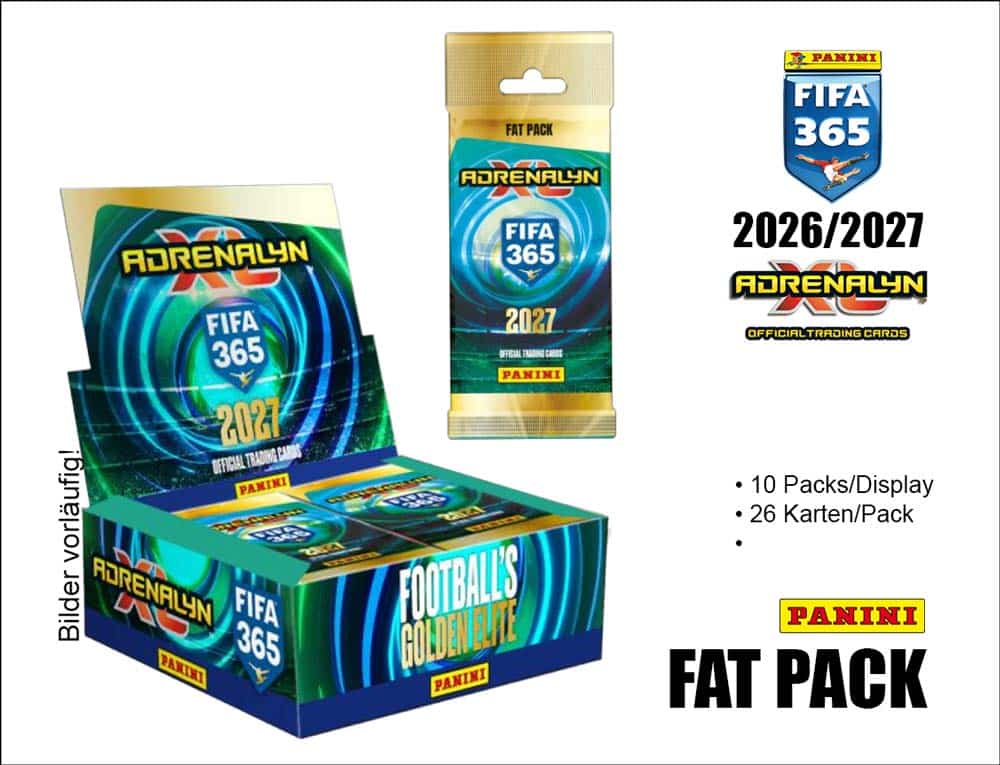 Panini FIFA 365 2026/27 Adrenalyn XL – Fat Pack Display (10 fat packs)