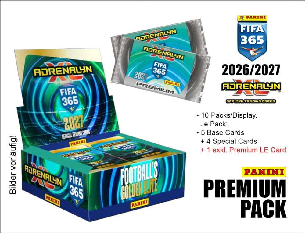 Panini FIFA 365 2026/27 Adrenalyn XL – Premium Pack Display (10 premiumpaket)