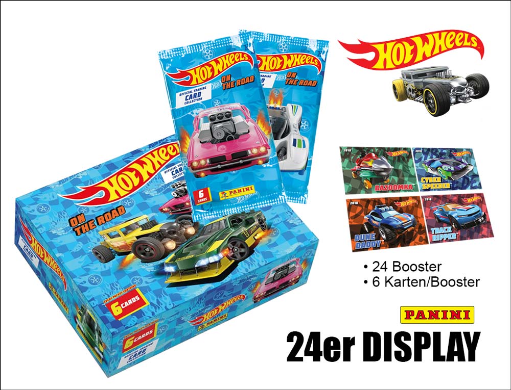 Panini Hot Wheels Trading Cards – Display med 24 paket