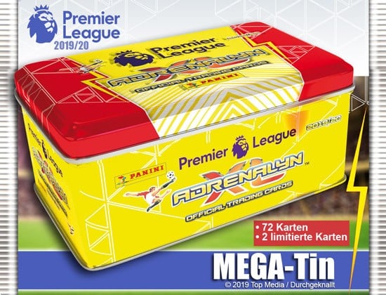 Panini Premier League Adrenalyn XL 2019/2020 – Mega Classic Tin (brittisk utgåva)