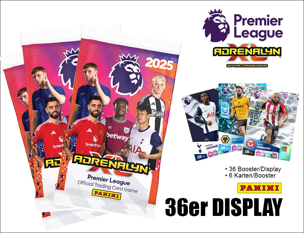 Panini Premier League Adrenalyn XL 2024/25 – Display med 36 paket