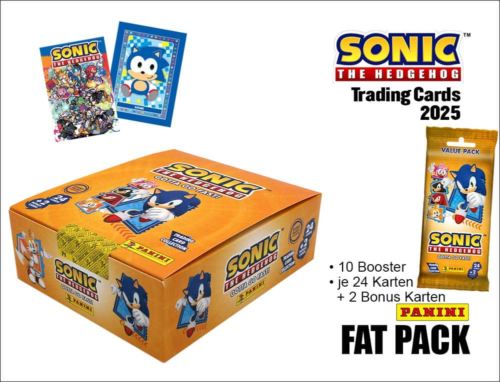 Panini Sonic The Hedgehog Trading Cards – Fat Pack-display om 10 paket