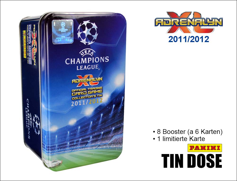 Panini UEFA Champions League Adrenalyn XL 2011/2012 – Plåtburk (tyska)