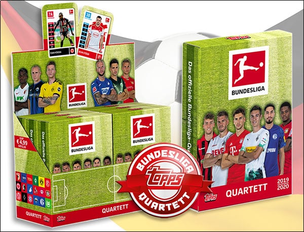 Topps Bundesliga Quartett 2019/2020 – Display med 6 kortlekar (tyska)
