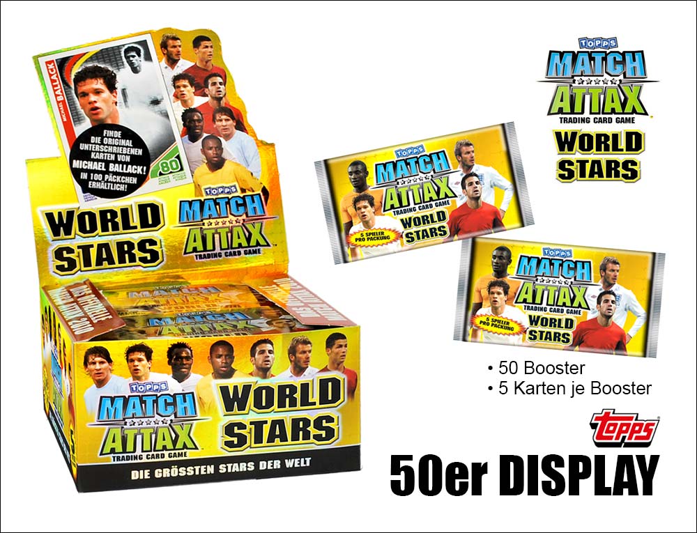 Topps Match Attax 2010 World Stars – Display med 50 paket