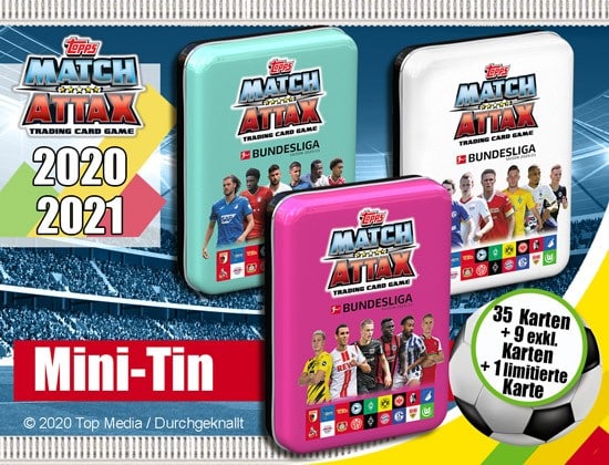Topps Match Attax Bundesliga 2020/21 – Mini Tin Display (6 burkar)