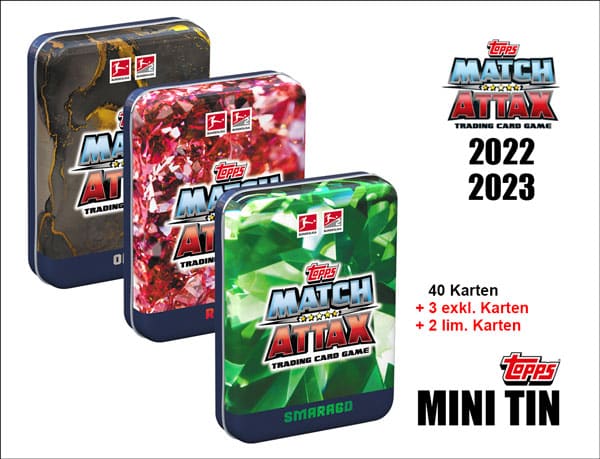 Topps Match Attax Bundesliga 2022/23 – Mini Tin Display (12 burkar)