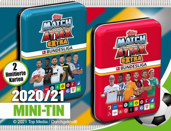 Topps Match Attax EXTRA Bundesliga 2020/21 – Display med 6 miniburkar (tyska)
