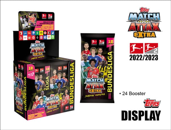 Topps Match Attax EXTRA Bundesliga 2022/2023 – Display om 24 paket (tysk utgåva)