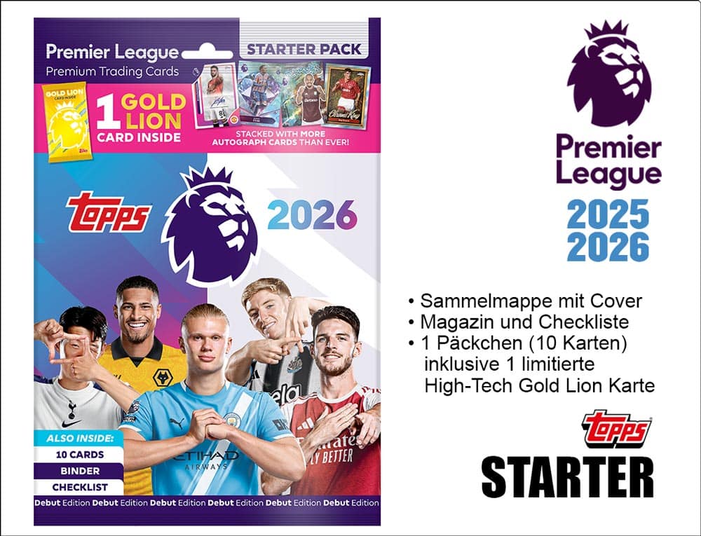 Topps Premier League Trading Cards 2025/26 – Startpaket