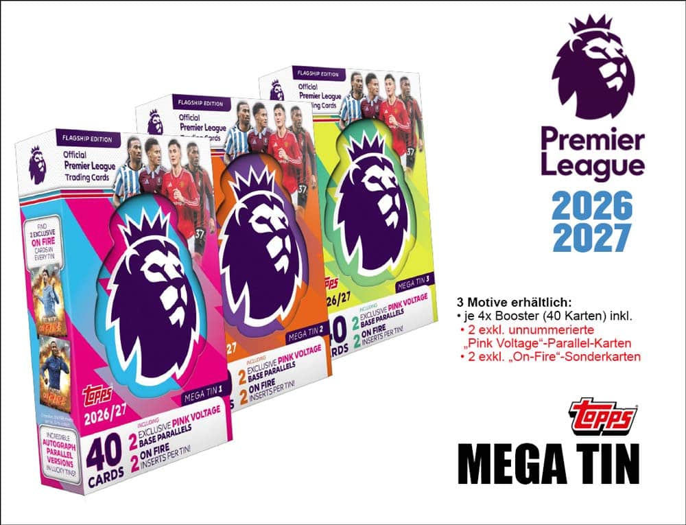 Topps Premier League Trading Cards 2026/27 Mega Tin