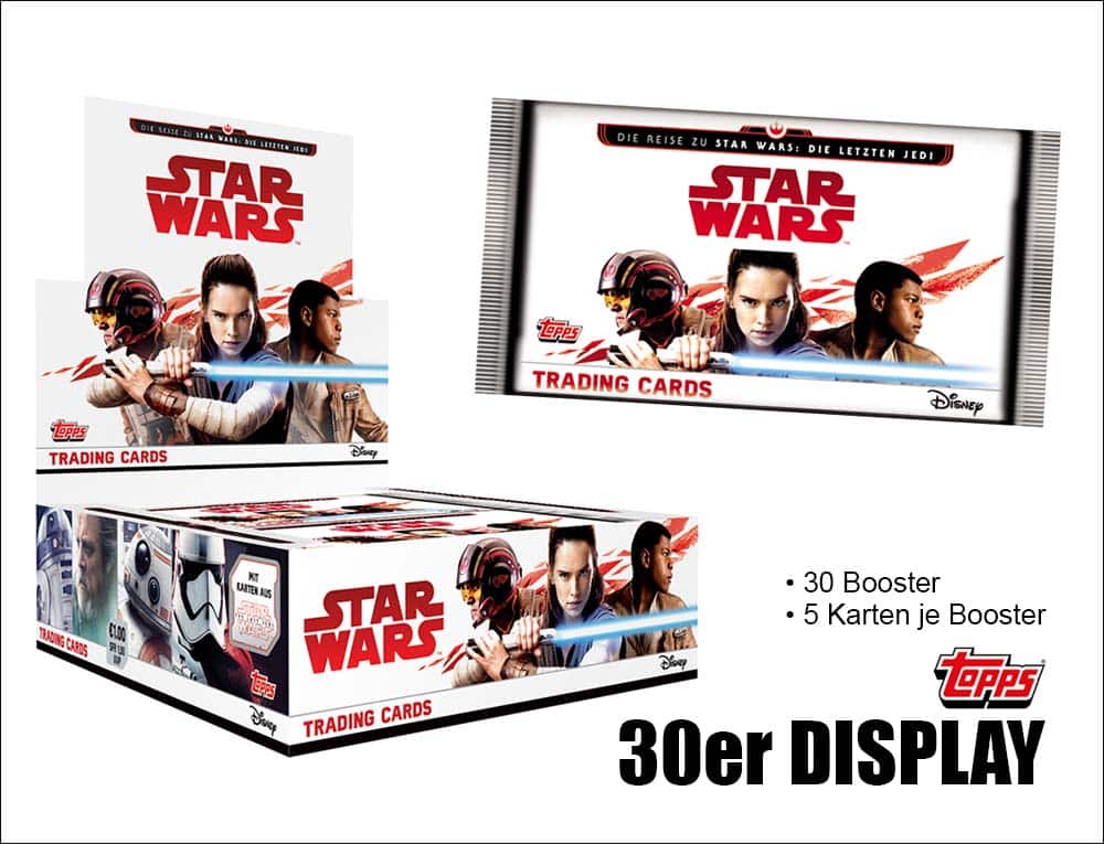 Topps Star Wars: Journey to The Last Jedi – Display med 30 paket (tyska)