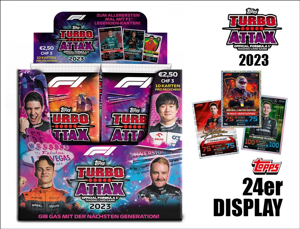 Topps Turbo Attax Formel 1 2023 – Display med 24 paket