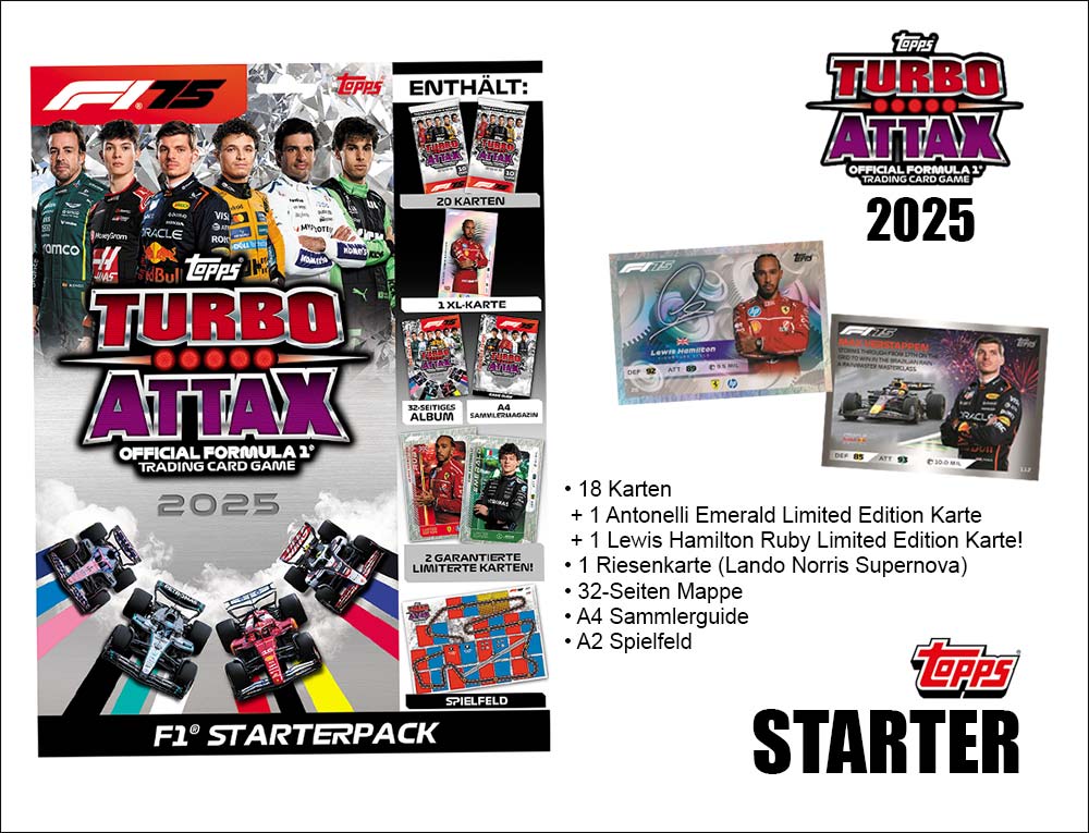 Topps Turbo Attax Formel 1 2025 Starter Pack