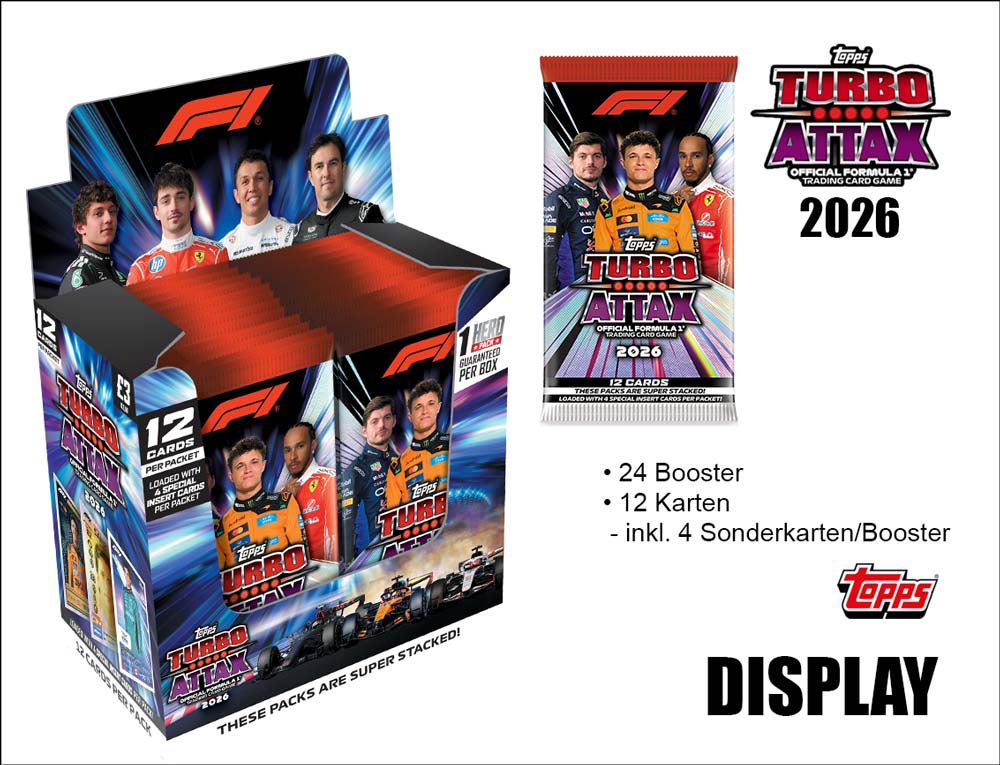 Topps Turbo Attax Formel 1 2026 – Display med 24 paket
