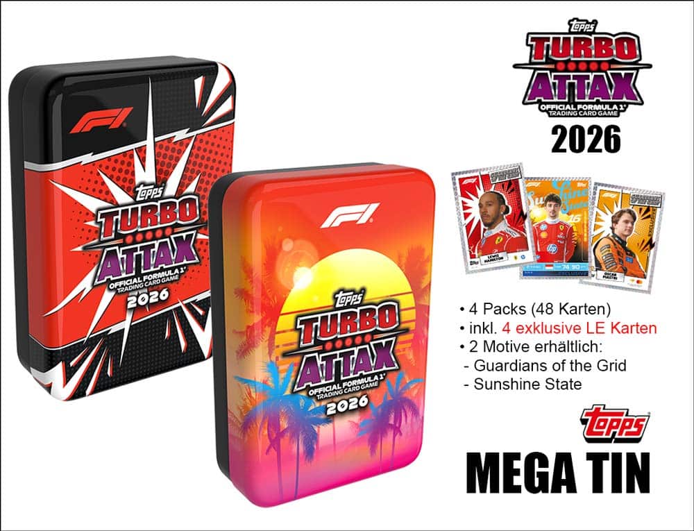 Topps Turbo Attax Formel 1 2026 – Mega Tin "Sunshine State"