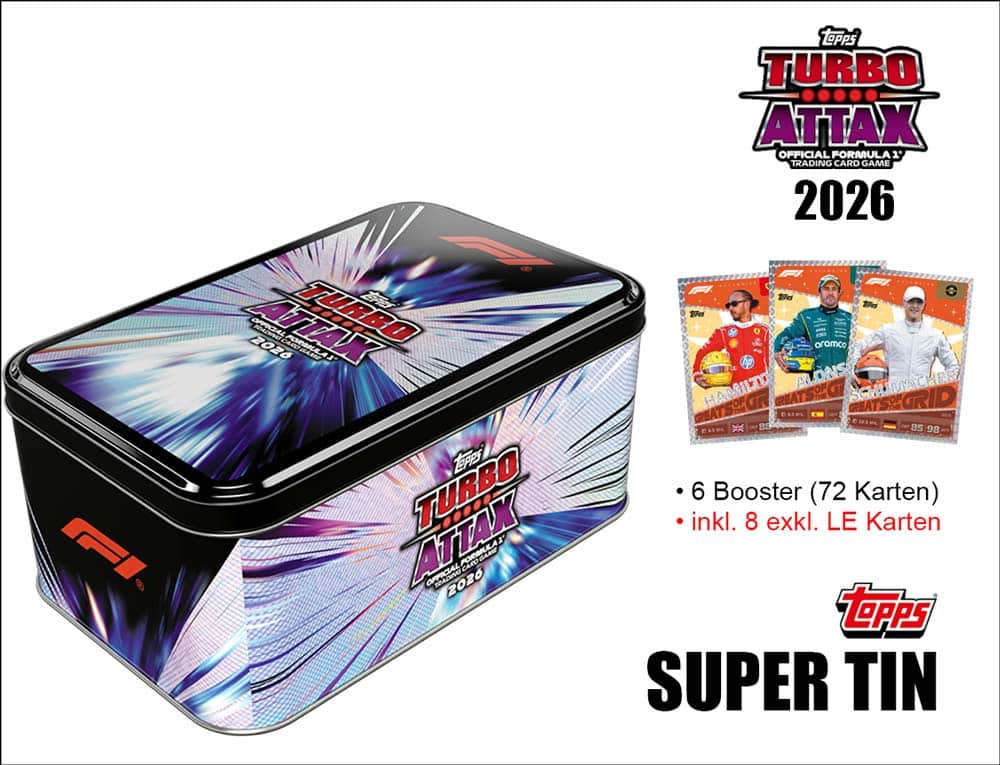 Topps Turbo Attax Formel 1 2026 – Super Tin Greats of the Grid