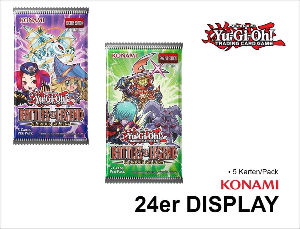 Yu-Gi-Oh! Battles of Legend: Glorious Gallery – Booster Display (24 paket, engelsk utgåva)